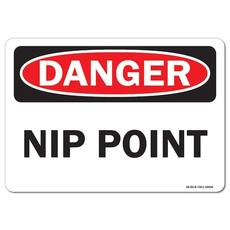 Signmission OSHA Danger Sign, Nip Point, 24in X 18in Rigid Plastic, 18" W, 24" L, Landscape, Nip Point OS-DS-P-1824-L-19436